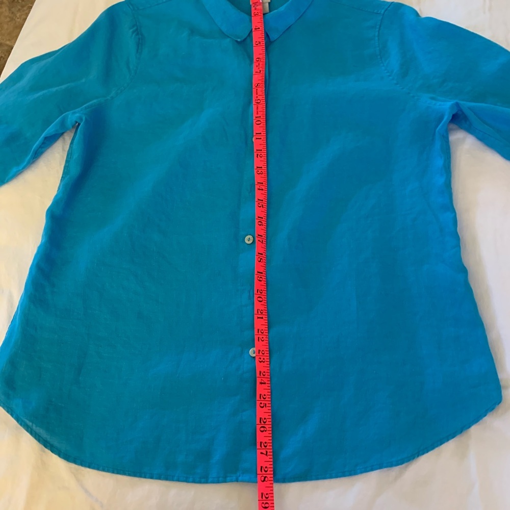 Chico’s No-iron Linen Shirt size 2(L-12). - Picture 7 of 11